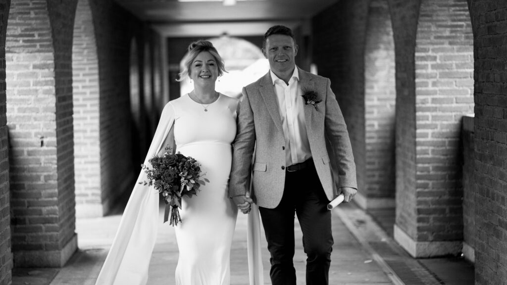 A photograph of a couple just married in Devon. Shot by UK Photographer, Chris Goddard.