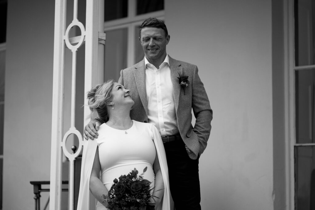 A photograph of a couple just married in Devon. Shot by UK Photographer, Chris Goddard.