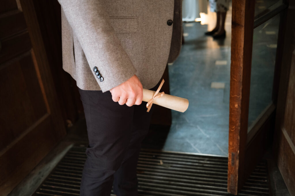 A photograph of a couple just married in Devon. Shot by UK Photographer, Chris Goddard.