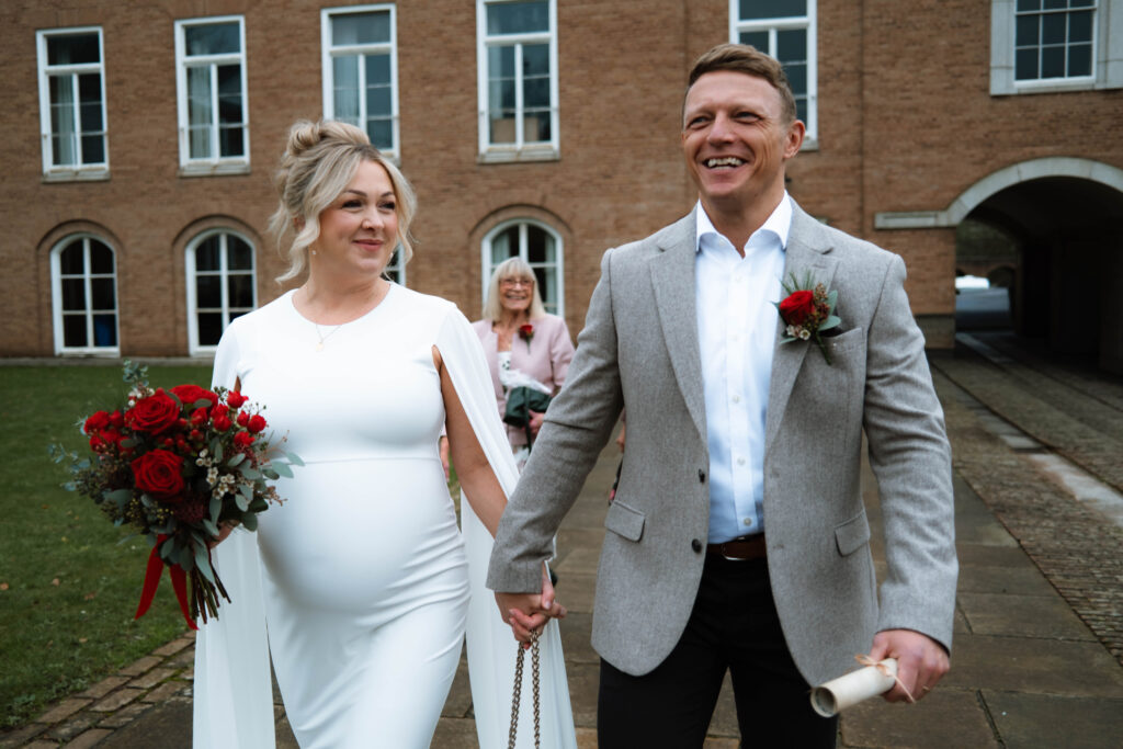 A photograph of a couple just married in Devon. Shot by UK Photographer, Chris Goddard.