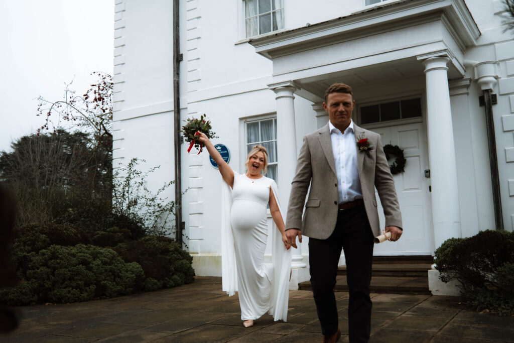 A photograph of a couple just married in Devon. Shot by UK Photographer, Chris Goddard.