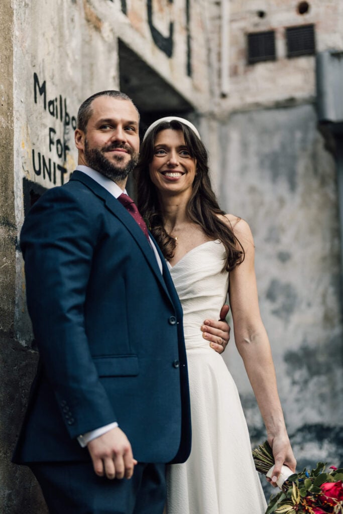 A couple just married at Clapton Country Club in London. Shot by UK wedding photographer, Chris Goddard.