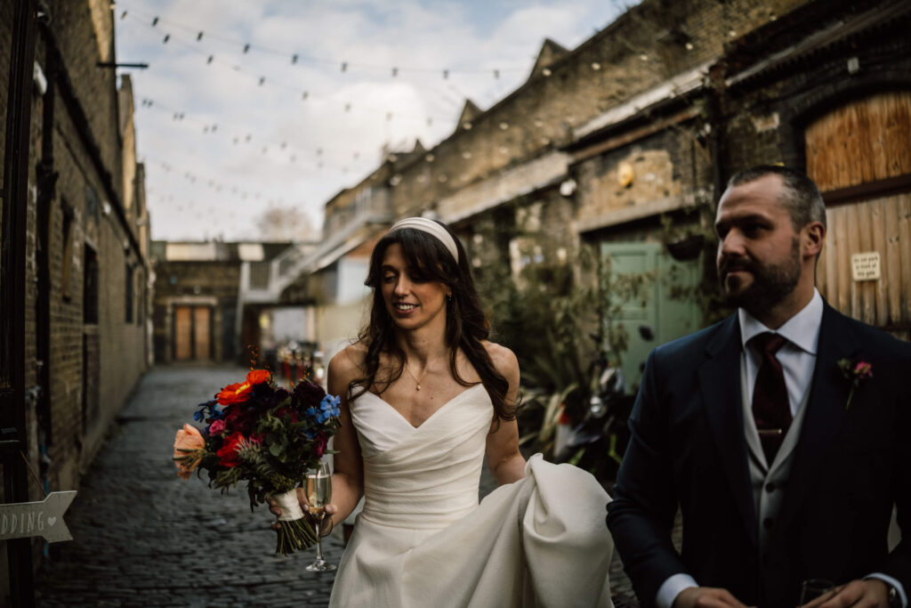 A couple just married at Clapton Country Club in London. Shot by UK wedding photographer, Chris Goddard.