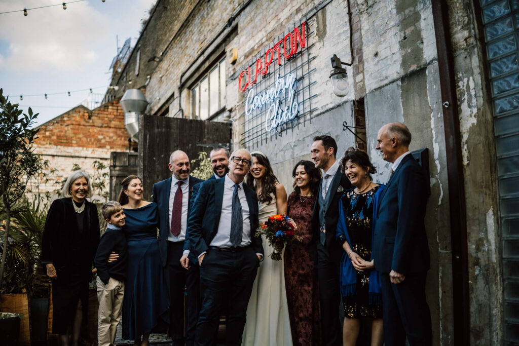 A couple just married at Clapton Country Club in London. Shot by UK wedding photographer, Chris Goddard.