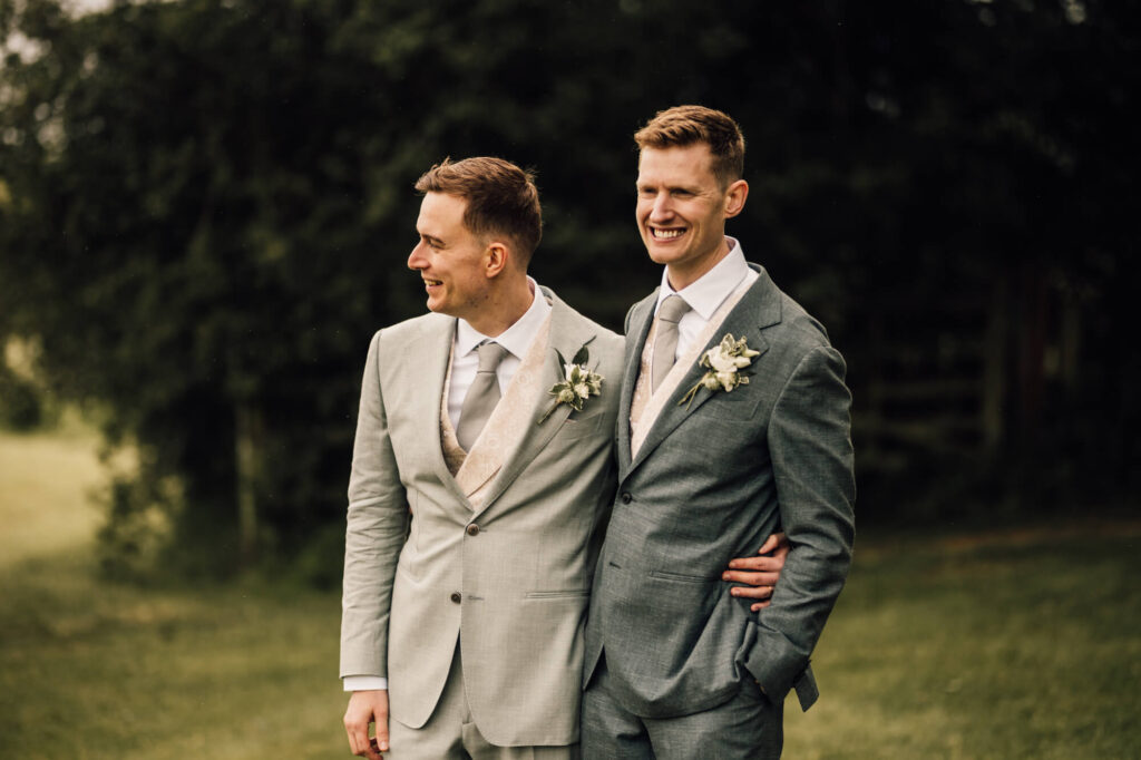 Image of two grooms shot by devon and cornwall wedding photographer, chris goddard